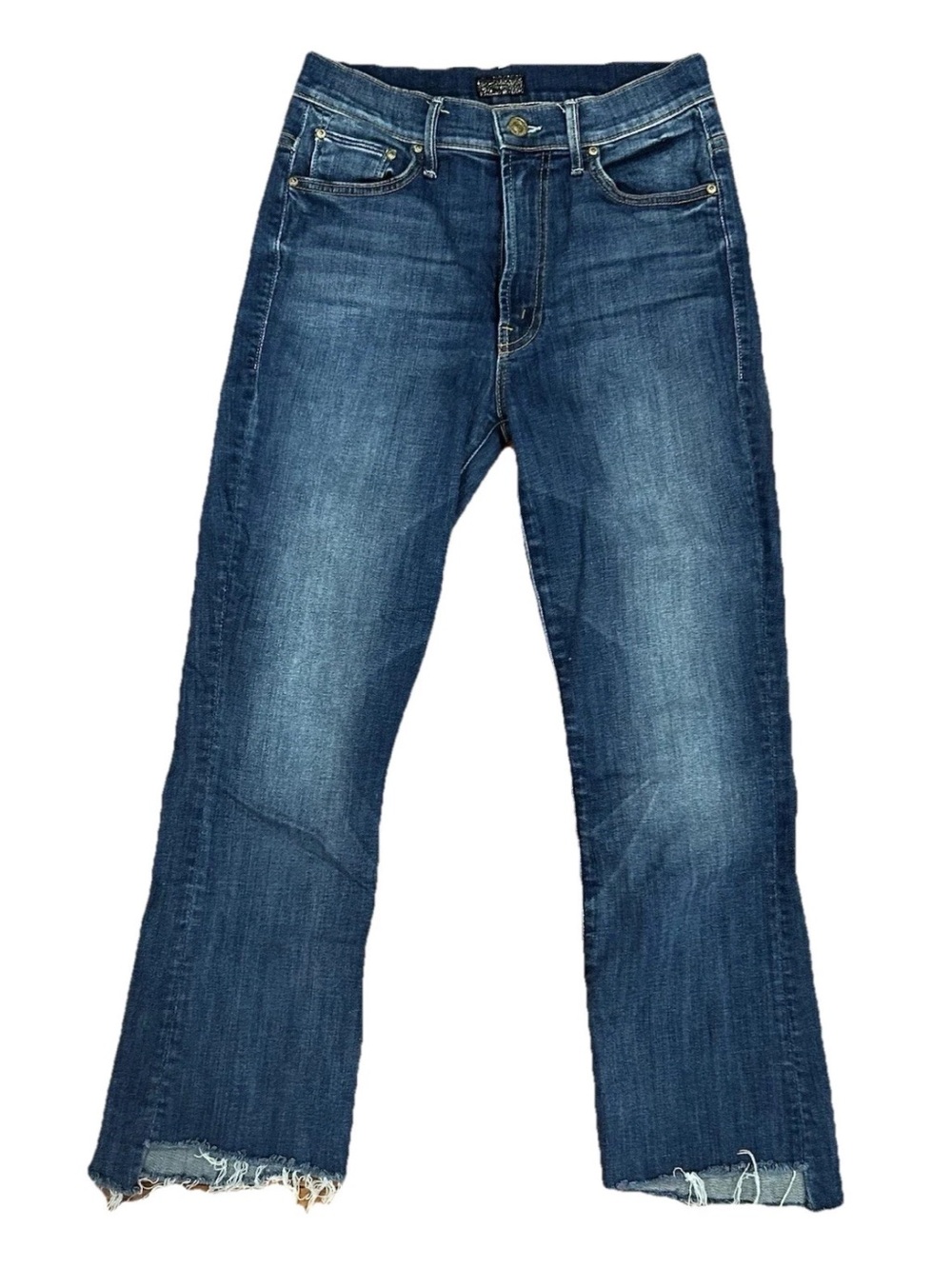 MOTHER Insider Crop Step Fray Jeans Women’s size 27 Light Wash Frayed Hem Denim